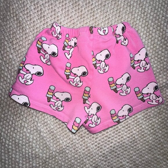 Zara Pink Snoopy Peanuts Ice Cream Shorts Toddler Size 5/6 - Picture 2 of 3